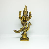 Lord Murugan statue - 5 inches - Brass