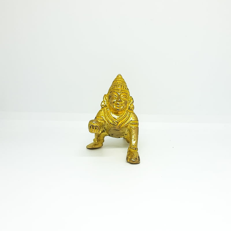 Lord baby krishna statue - Brass