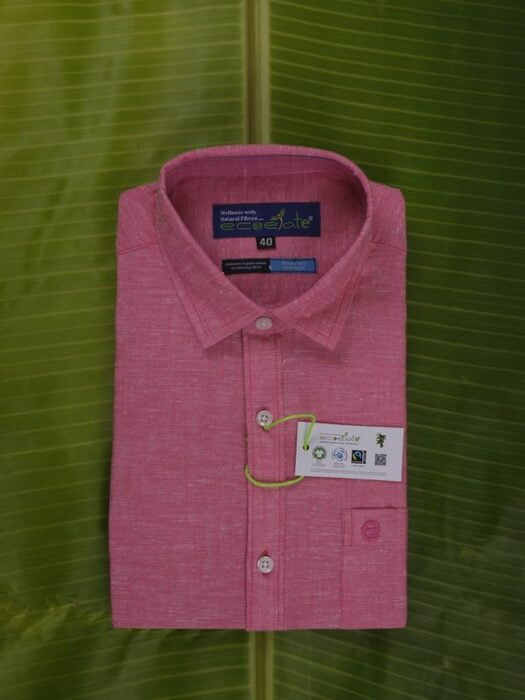 Organic Cotton banana fibre shirt - Pink chambray