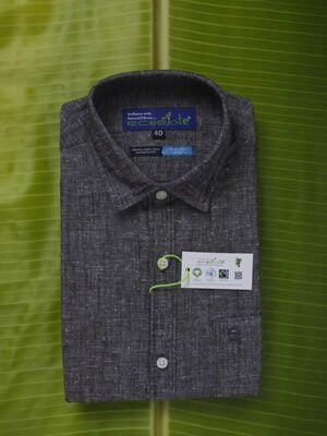 Organic Cotton banana fibre shirt - Black Chambray