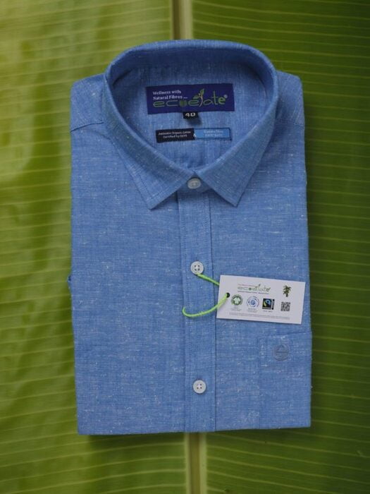 Organic Cotton banana fibre shirt - Blue Chambray