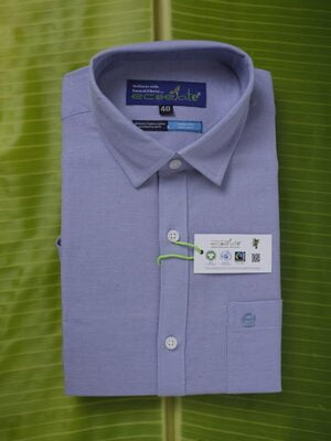 Organic Cotton banana fibre shirt - Light blue