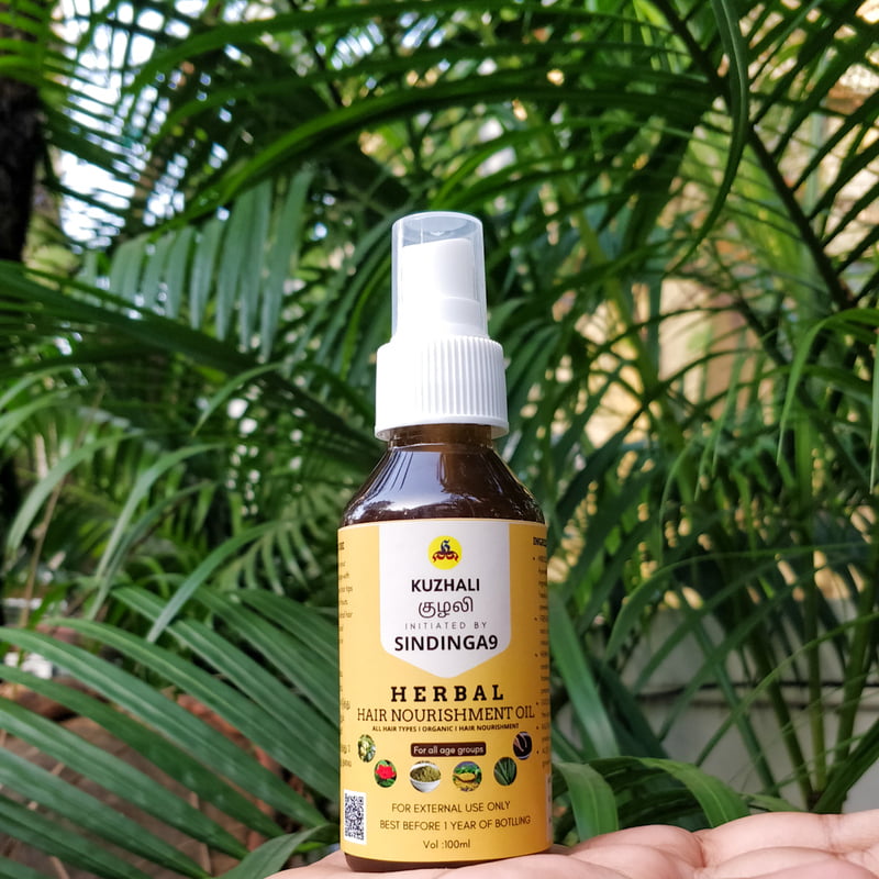 Kuzhali hair nourishment oil 100% herbal buy online - Sindinga9