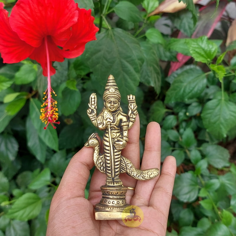 Lord Murugan statue - 4 inches - Brass Lord Murugan statue - 4 inches - Brass