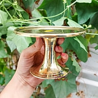 Round plate with stand - Brass