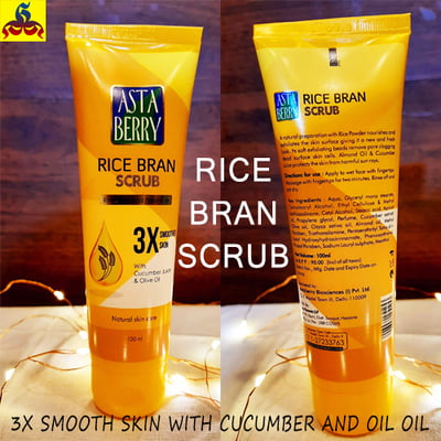 Rice bran scrub