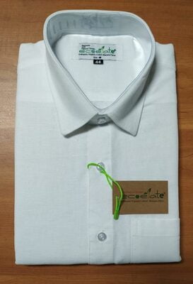 Organic Cotton banana fibre shirt - White solid