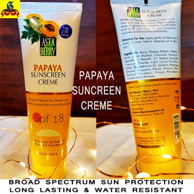 Papaya sunscreen creme